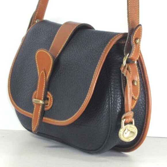 Dooney & Bourke Handbags - Dooney & Bourke Black Leather All Weather Leather Crossbody Bag Vintage